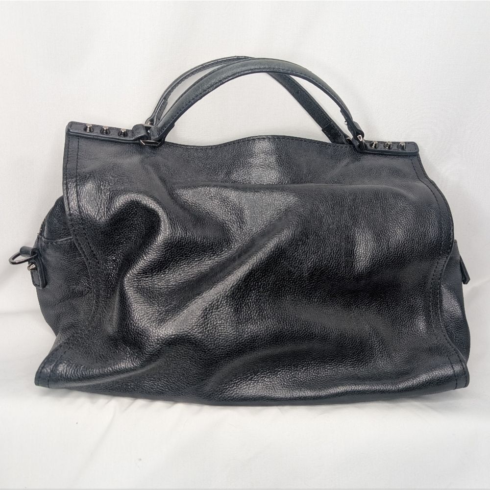 C & C Black Vegan Leather Handbag Satchel Crossbody